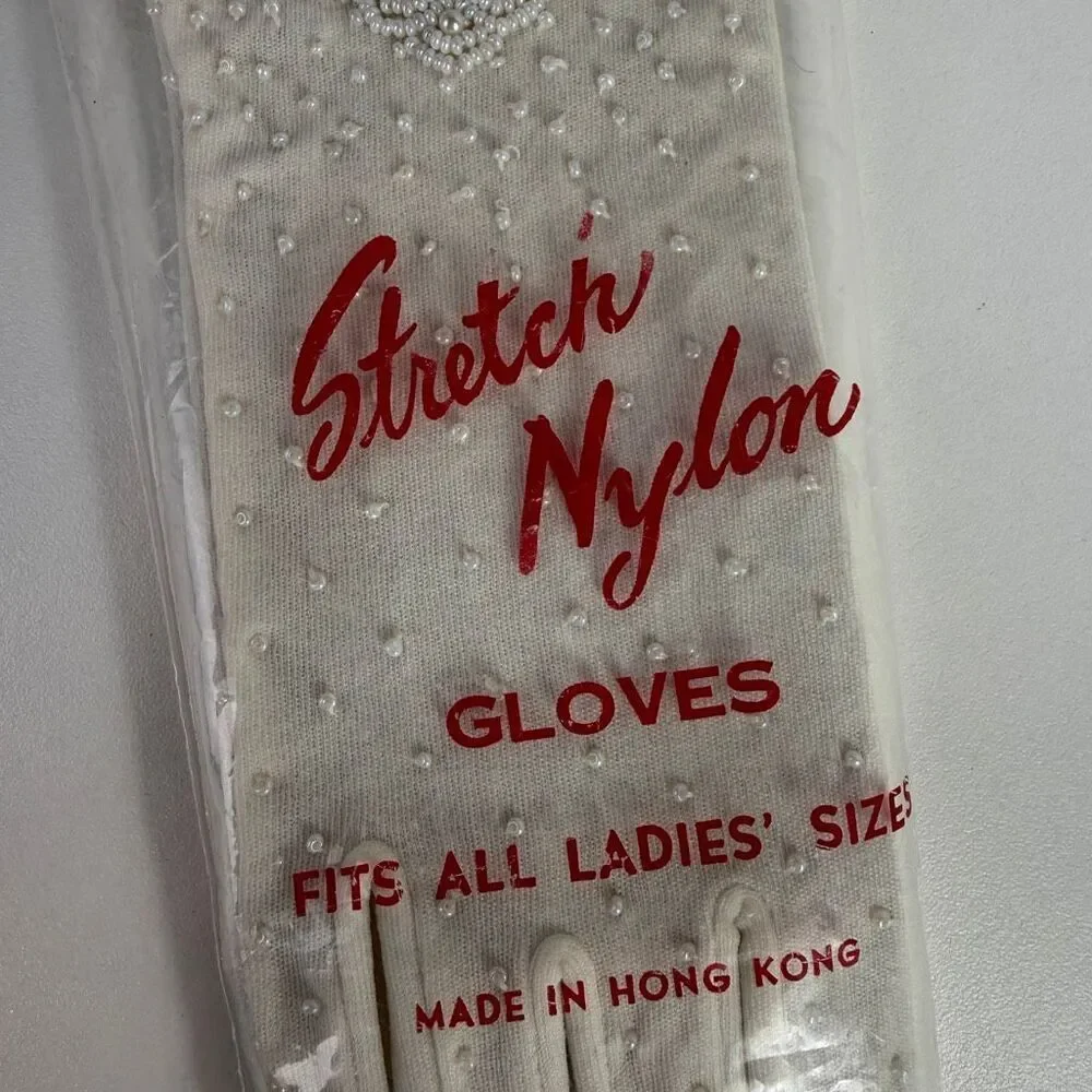 Vintage Beaded Formal Stretch Gloves